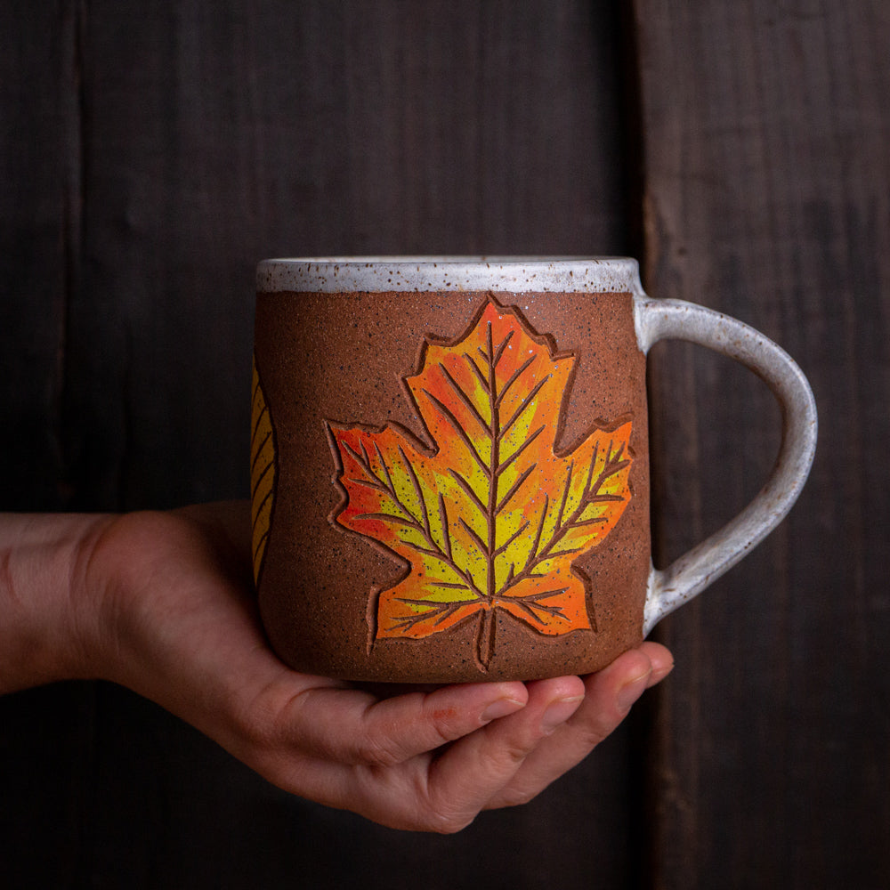 Stoneware Fall Leaf Mug #4 [16oz]