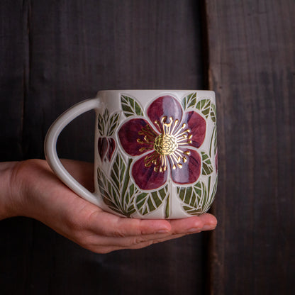 "Anna's Red" Hellebore Mug