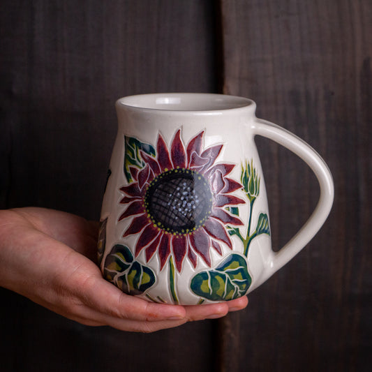 Tall Dark Sunflower Mug #2 [20oz]