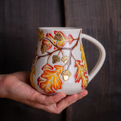 Tall Autumn Oak Branch Mug #2 [21oz]