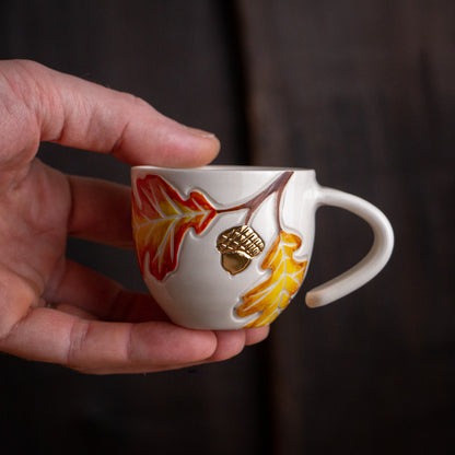 Autumn Oak Branch Espresso Cup #2 [3oz]