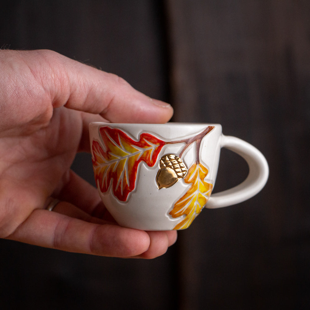 Autumn Oak Branch Espresso Cup #4 [3oz]