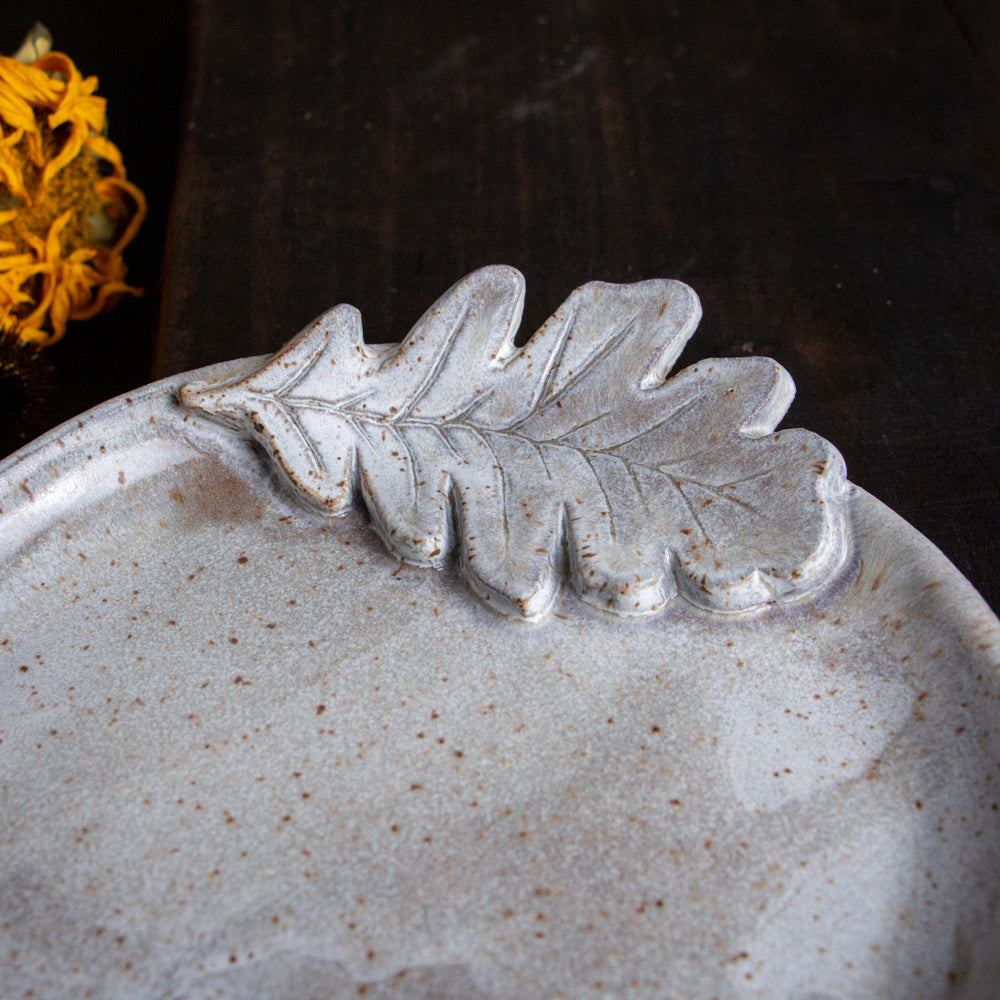 [SECONDS] Stoneware Oak Leaf Tray