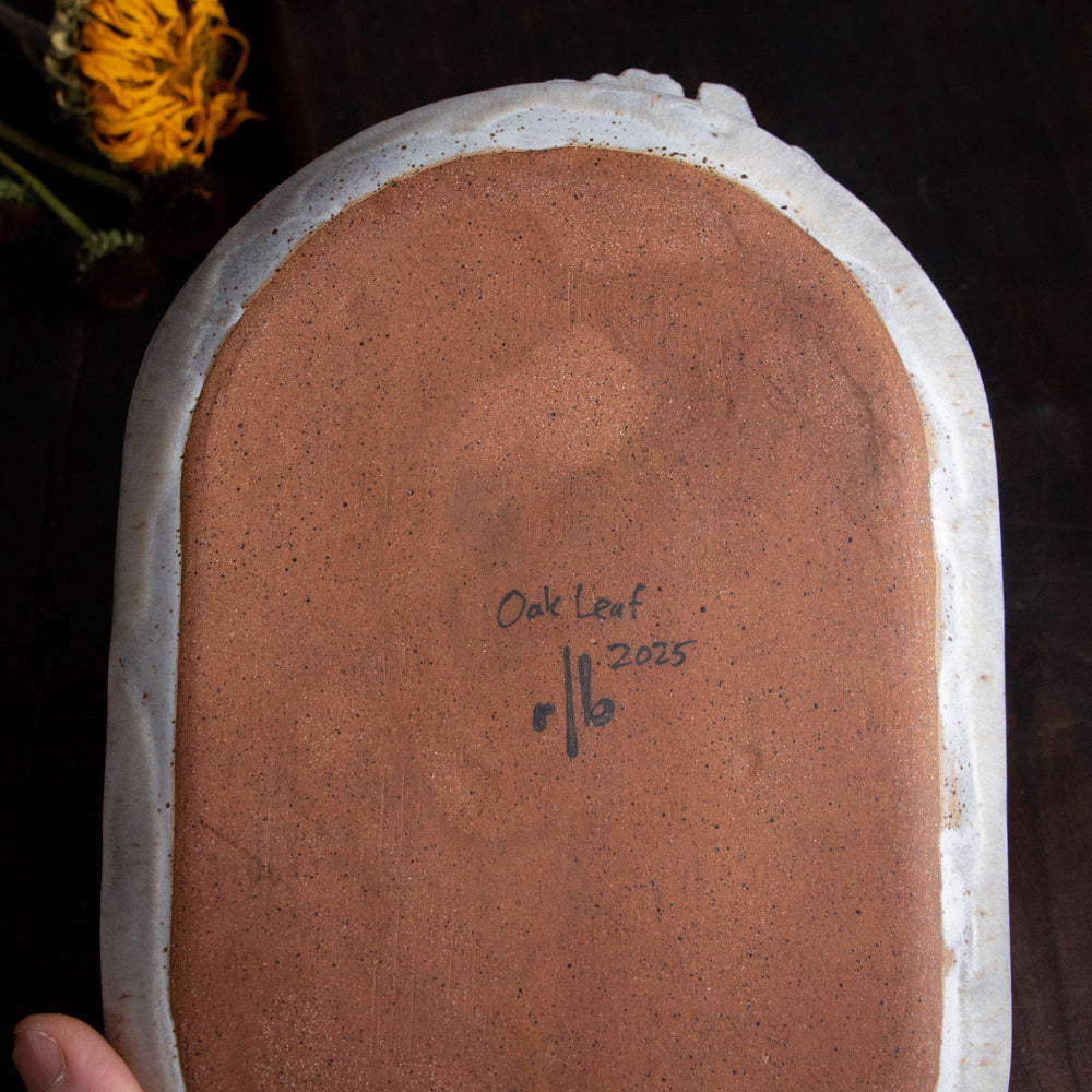 [SECONDS] Stoneware Oak Leaf Tray