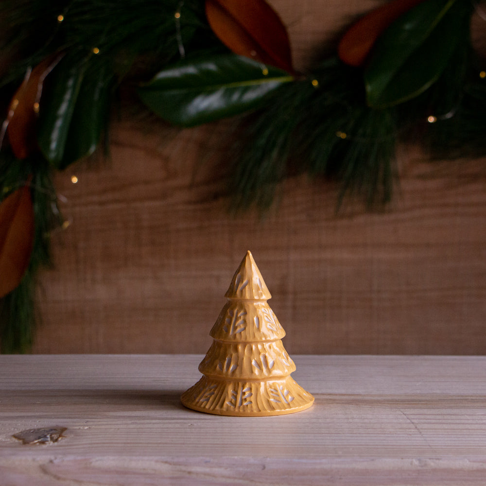 Small Yellow Cottage Christmas Tree