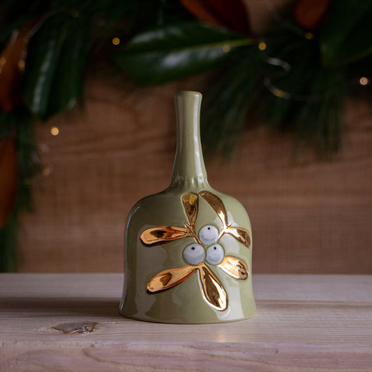 Green & Gold Mistletoe Bell