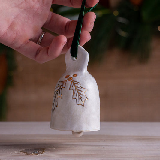Holly Sprig Ornamental Bell