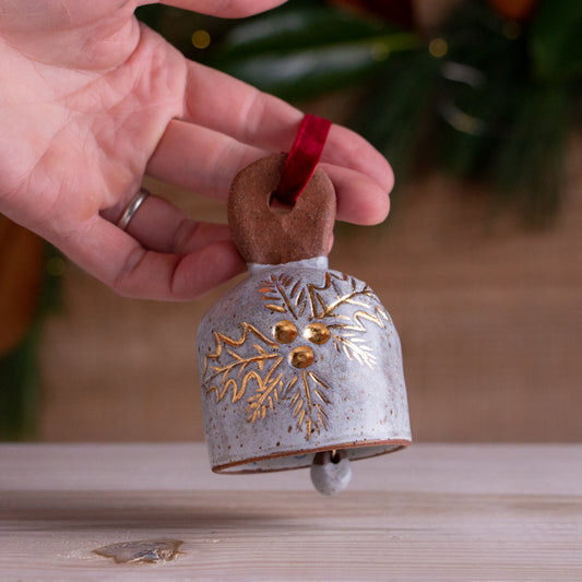 Stoneware Holly Ornamental Bell
