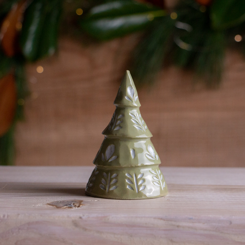 Small Green Cottage Christmas Tree