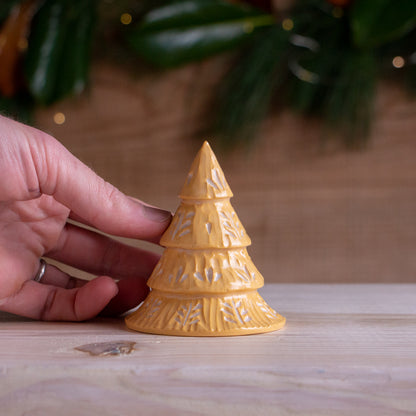 Small Yellow Cottage Christmas Tree