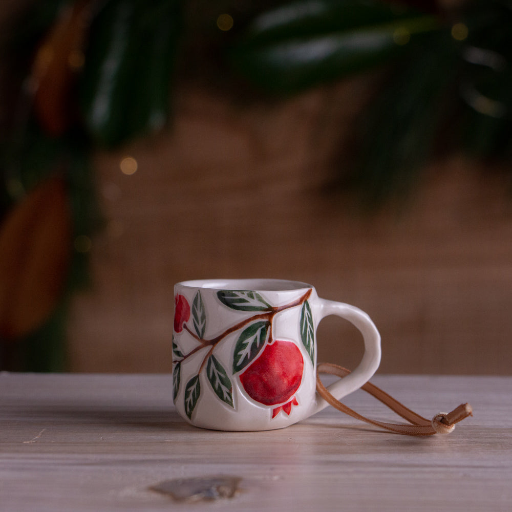 Pomegranate Tiny Mug Ornament
