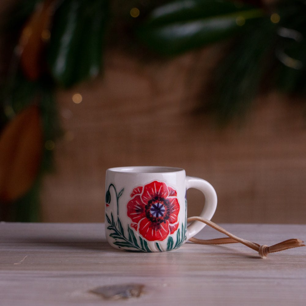 Poppy Tiny Mug Ornament