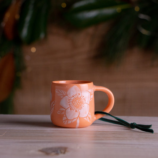 Peach Hellebore Tiny Mug Ornament #1