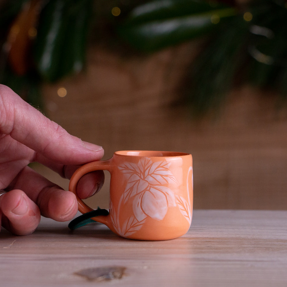 Peach Hellebore Tiny Mug Ornament #1