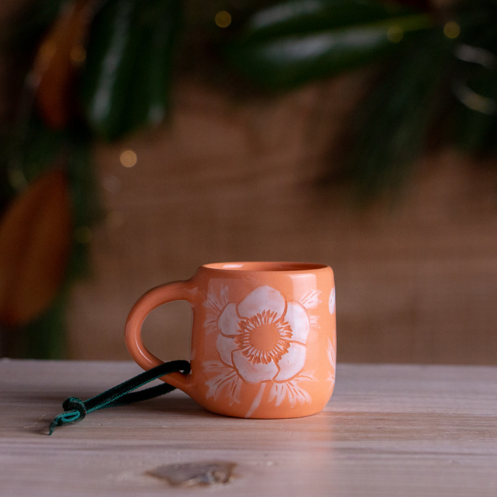 Peach Anemone Tiny Mug Ornament #1