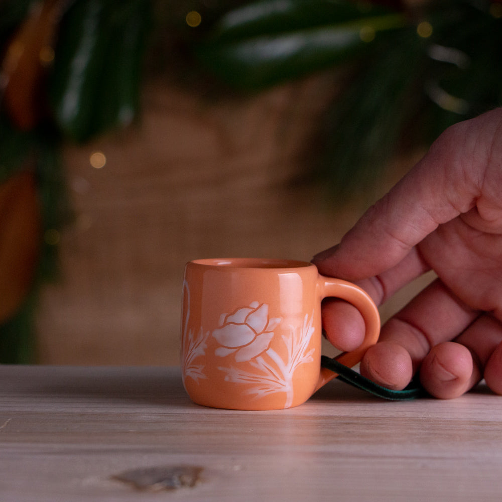 Peach Anemone Tiny Mug Ornament #1