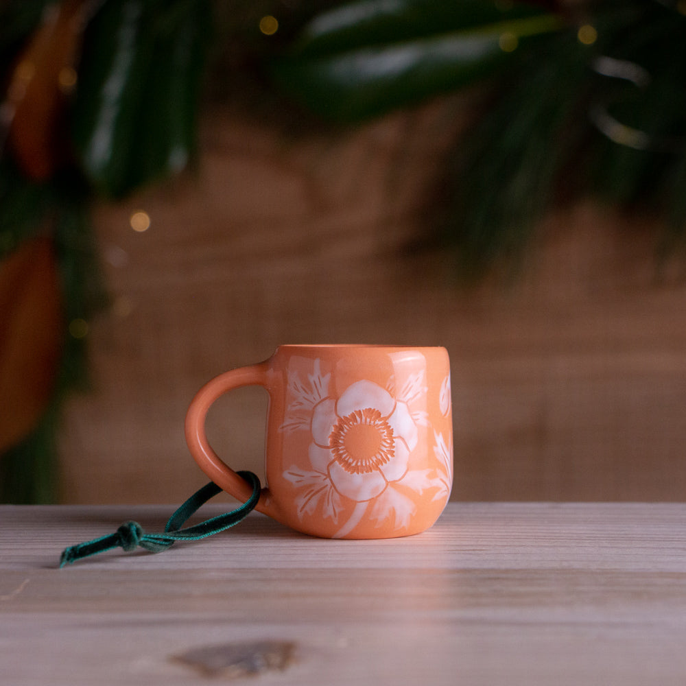 Peach Anemone Tiny Mug Ornament #2