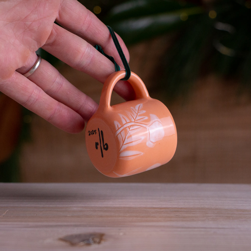 Peach Poppy Tiny Mug Ornament #1
