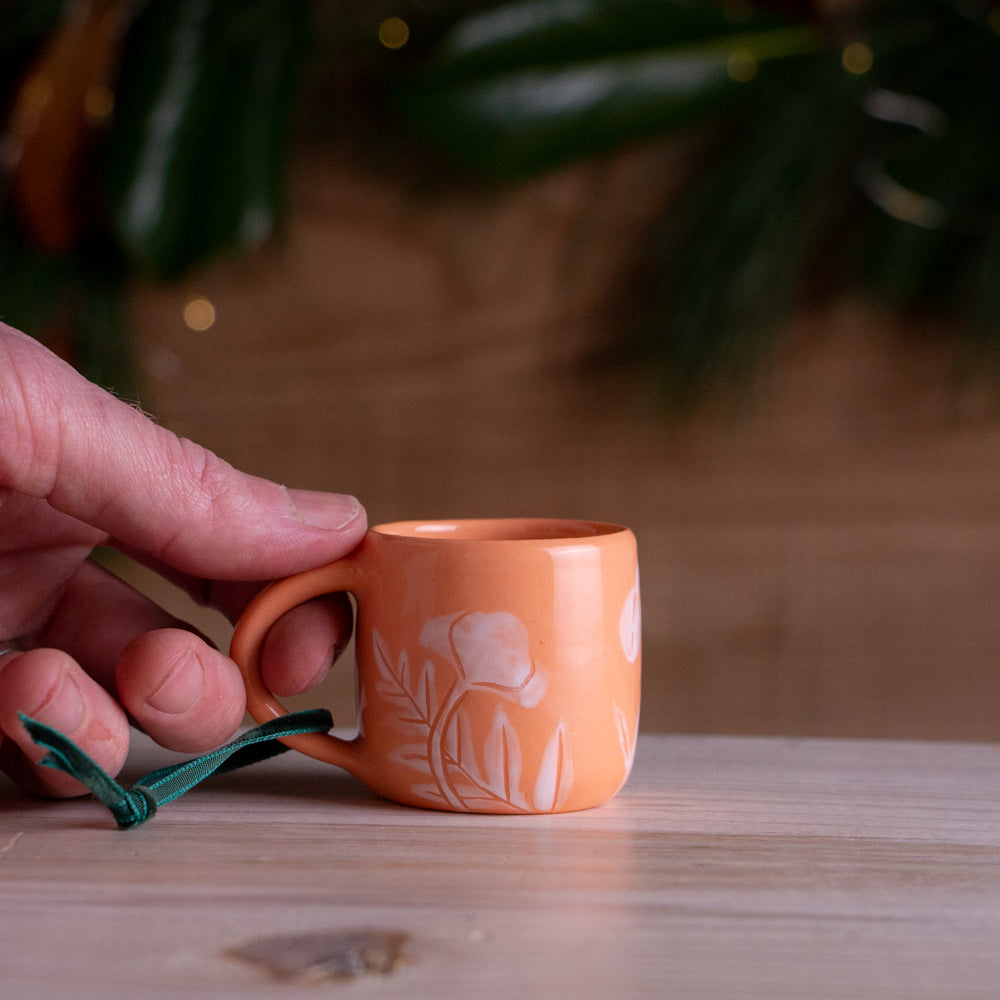 Peach Poppy Tiny Mug Ornament #1