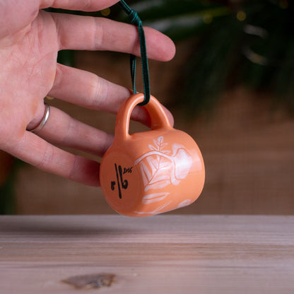 Peach Poppy Tiny Mug Ornament #2