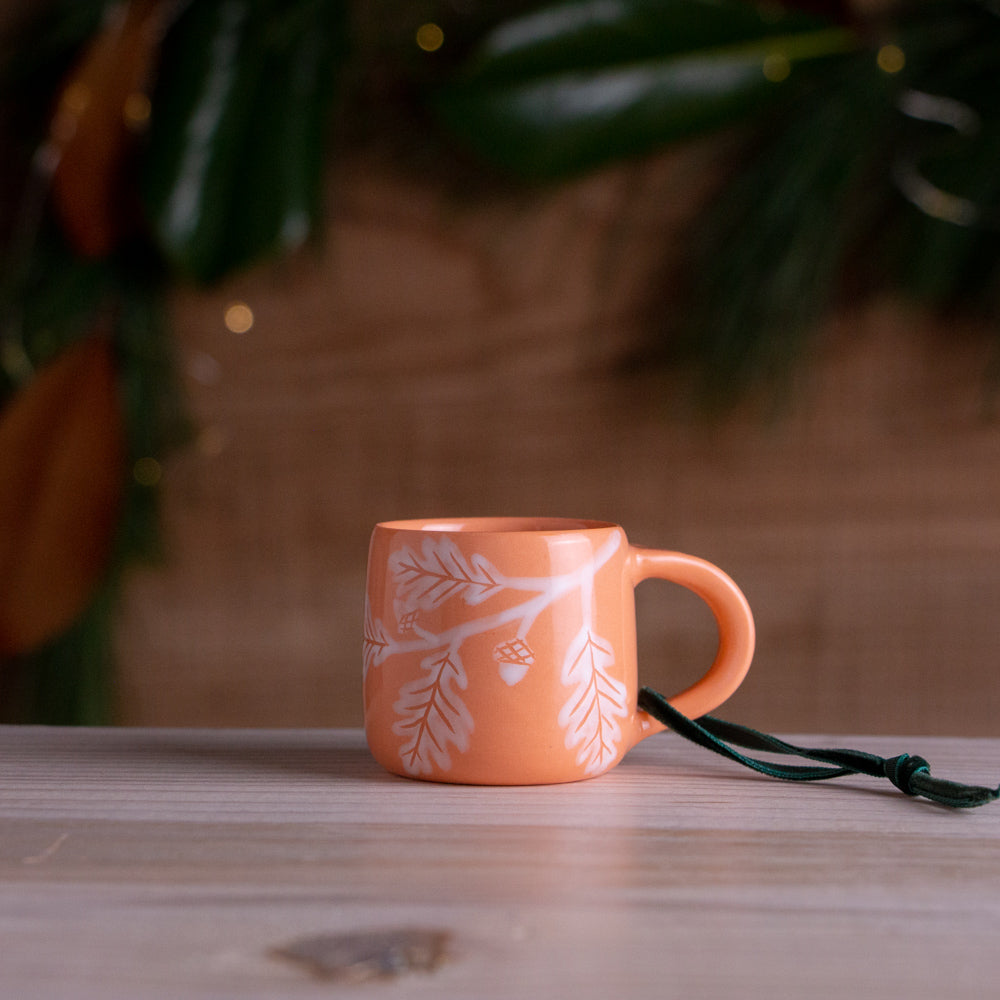 Peach Oak Tiny Mug Ornament #1