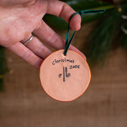 Clementine Slice Ornament [Black Text]