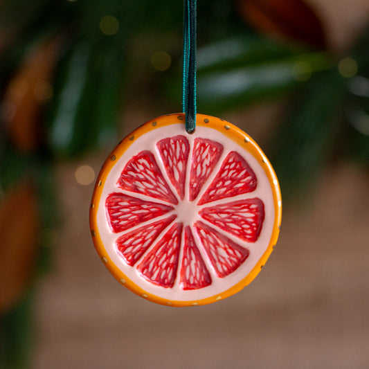 Raspberry Orange Slice Ornament