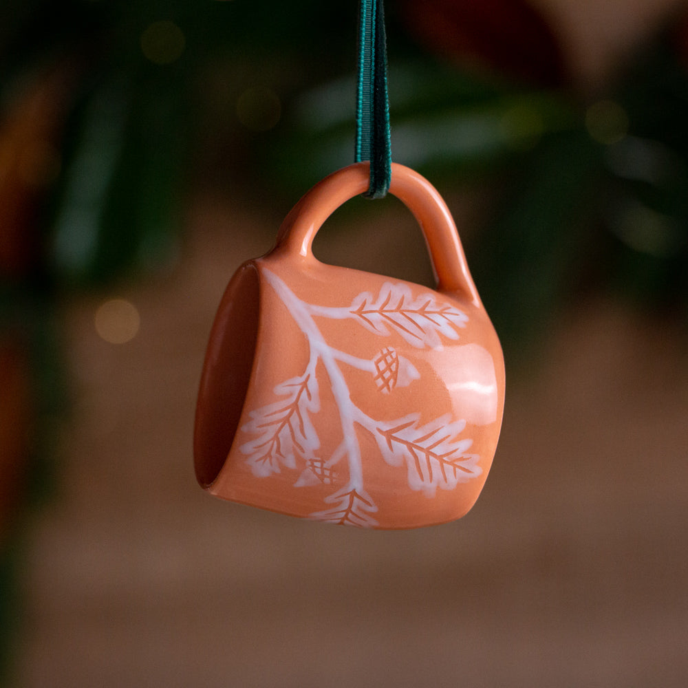 Peach Oak Tiny Mug Ornament #2