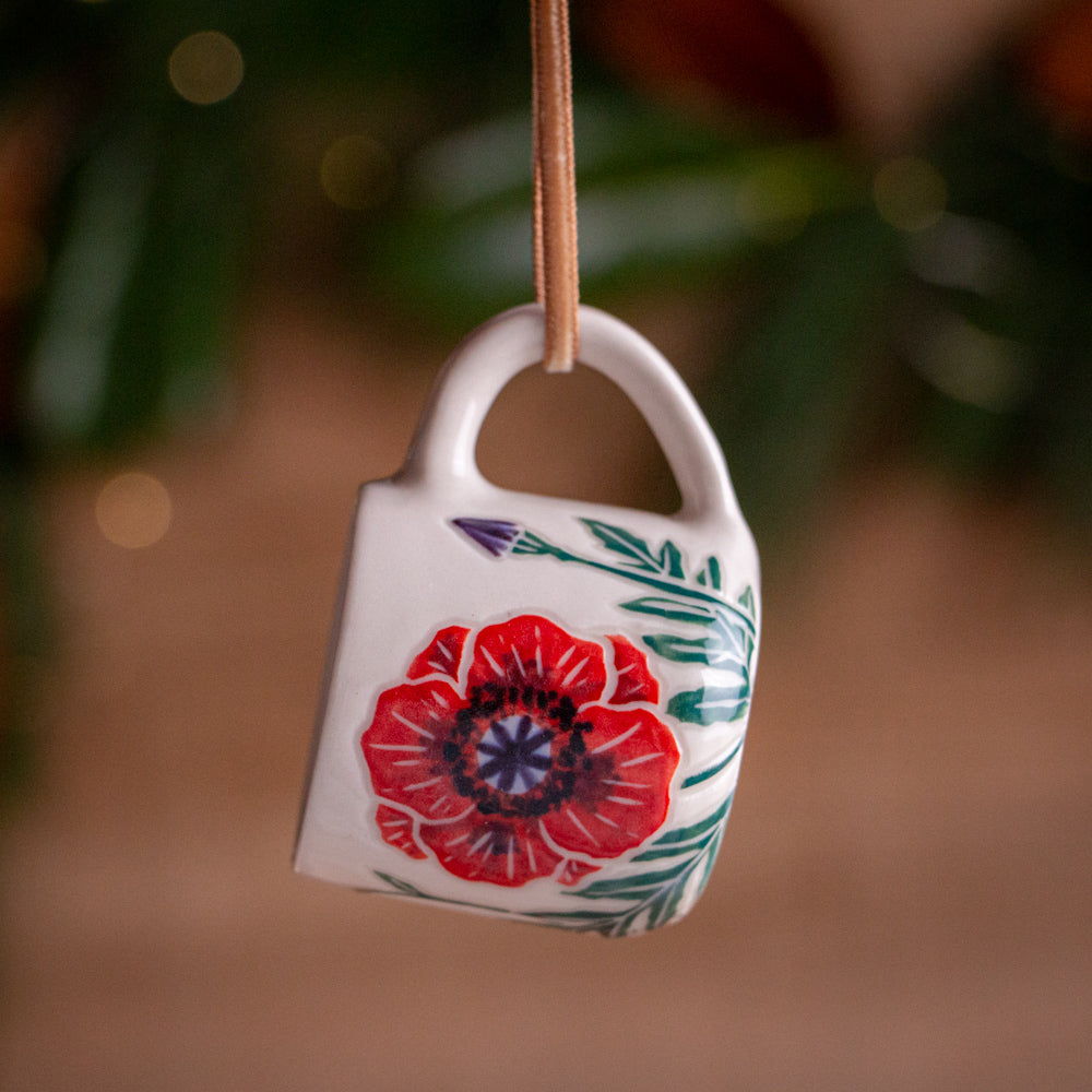 Poppy Tiny Mug Ornament