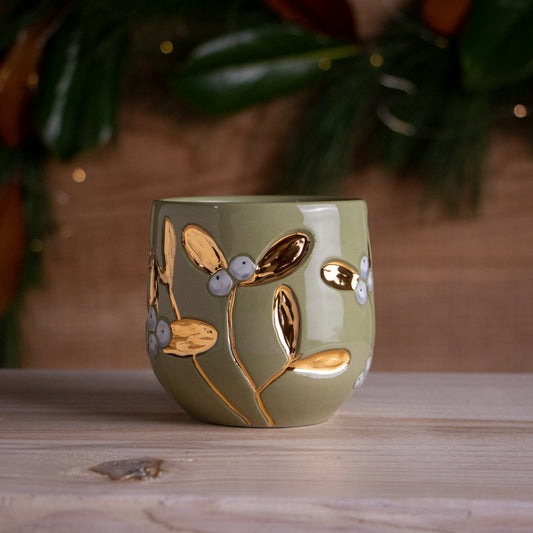 Green & Gold Mistletoe Mug #1 [13oz]