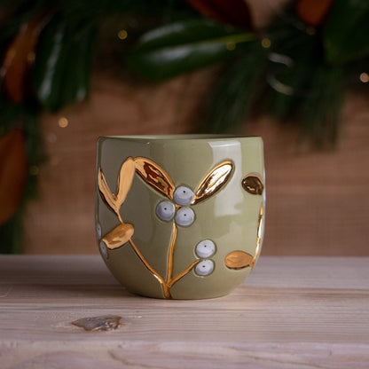 Green & Gold Mistletoe Mug #2 [16oz]