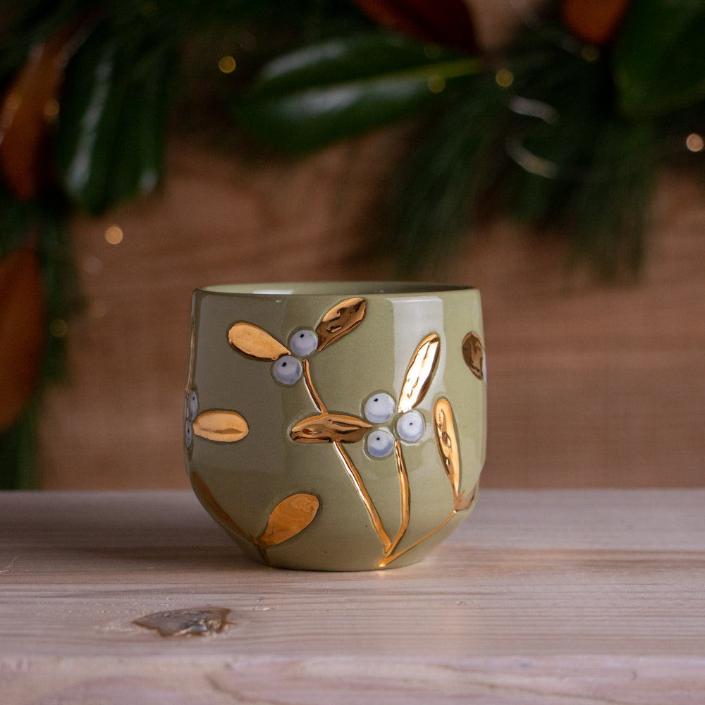 Green & Gold Mistletoe Mug #4 [11oz]