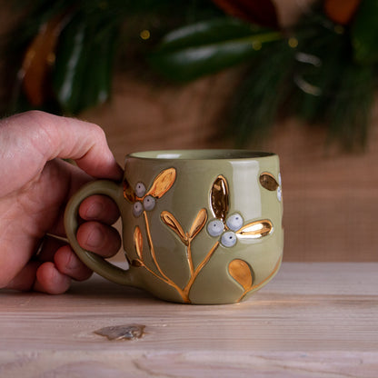 Green & Gold Mistletoe Mug #4 [11oz]