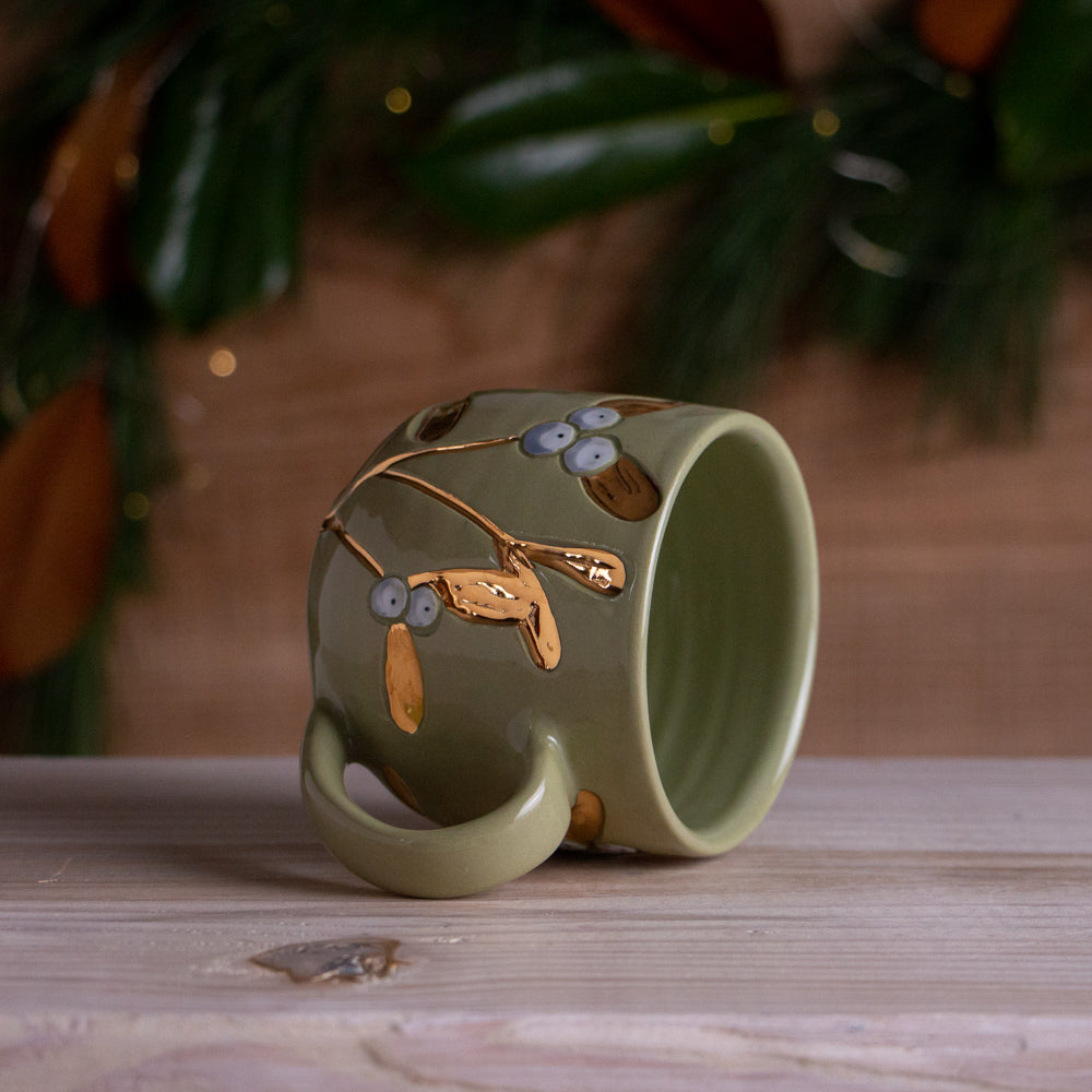 Green & Gold Mistletoe Mug #4 [11oz]