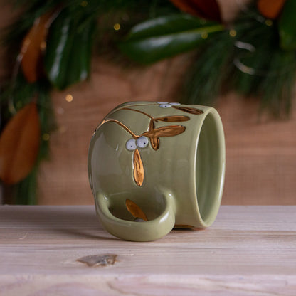 Green & Gold Mistletoe Mug #5 [14oz]
