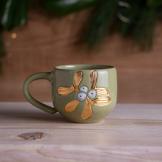 Green & Gold Mistletoe Punch Cup 6oz