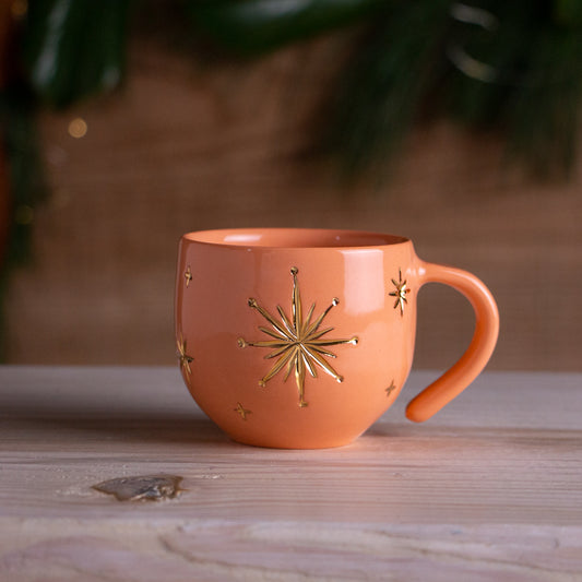 Peach & Gold Stars Punch Cup 5oz