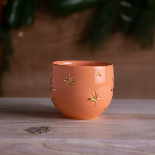 Peach & Gold Stars Punch Cup 5oz