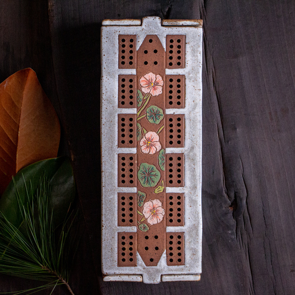 Nasturtium Traditional Cribbage Board