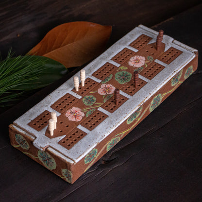 Nasturtium Traditional Cribbage Board