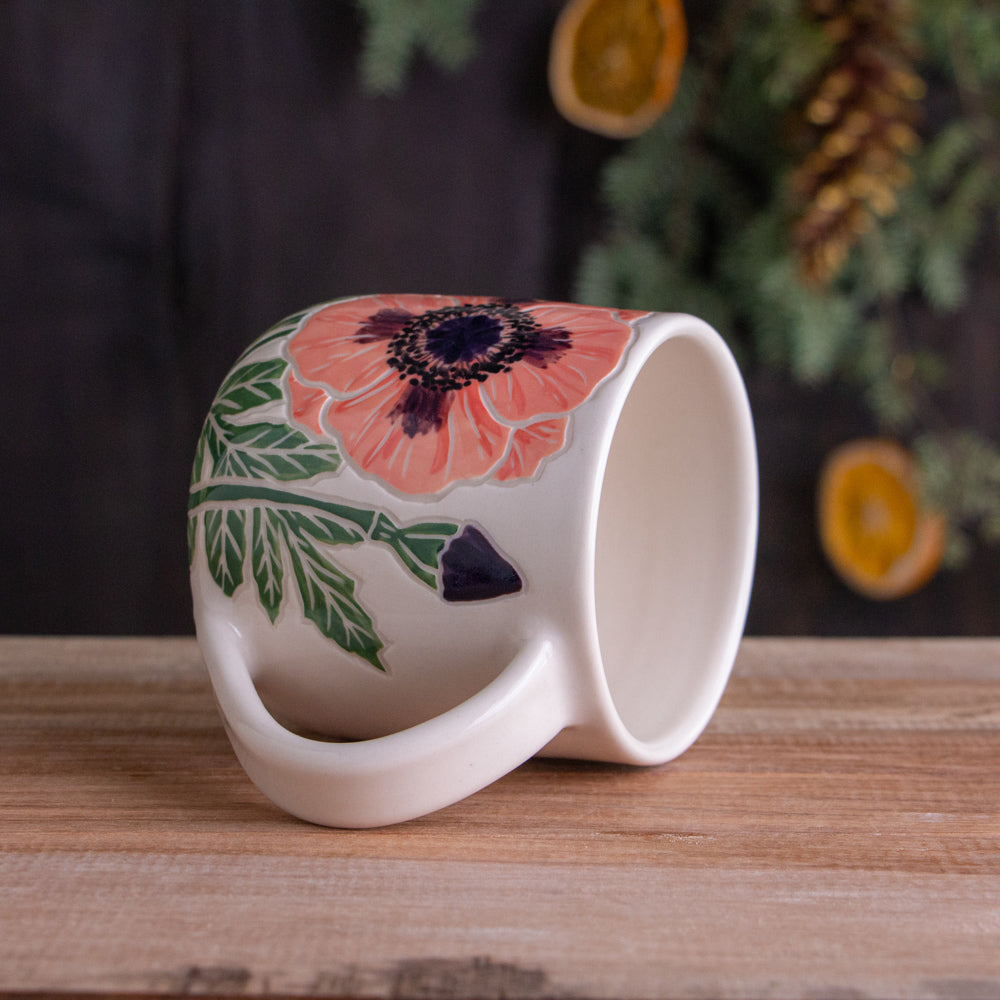 Peach Poppy Botanic Mug 14-15oz
