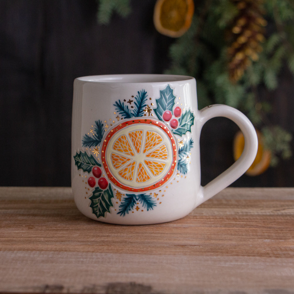 White Orange Slice Mug #1 [13oz]