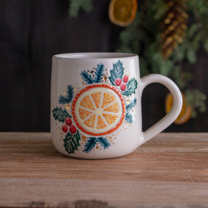 White Orange Slice Mug #1 [13oz]