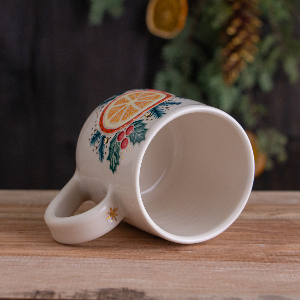 White Orange Slice Mug #1 [13oz]