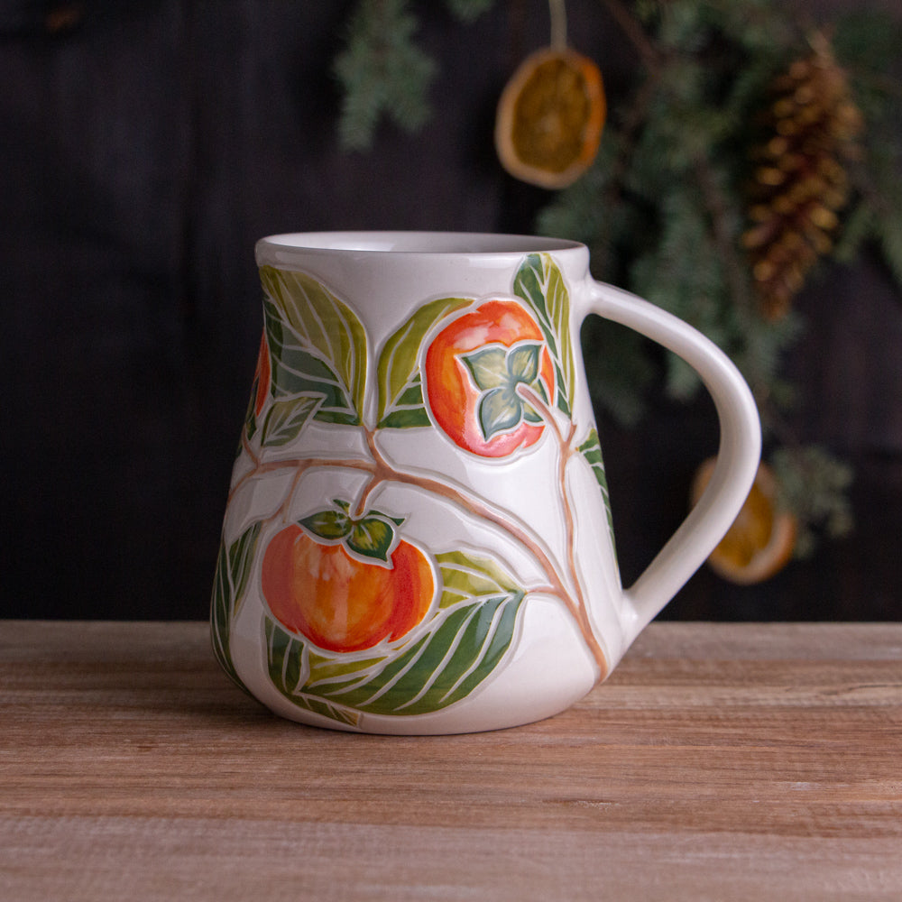 Tall Orange Persimmon Mug #1 [20oz]