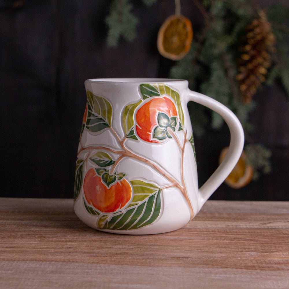 Tall Orange Persimmon Mug #2 [17oz]