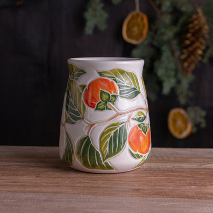 Tall Orange Persimmon Mug #2 [17oz]