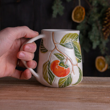 Tall Orange Persimmon Mug #2 [17oz]
