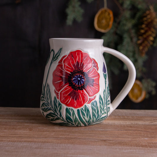 Tall Orange Poppy Mug #1 [20oz]