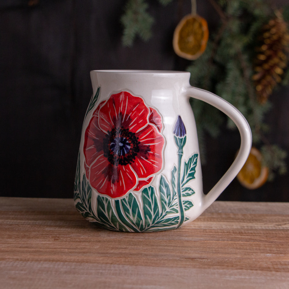 Tall Orange Poppy Mug #1 [20oz]